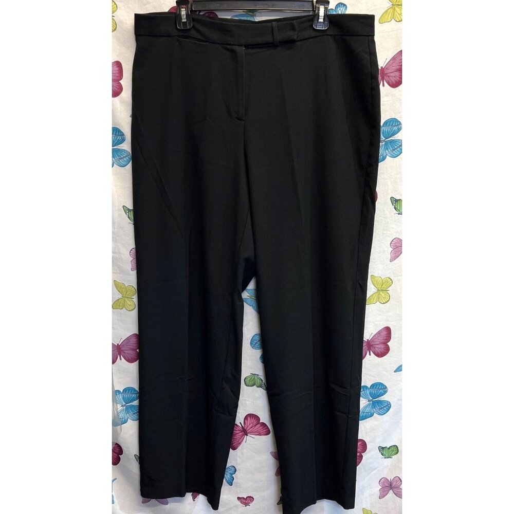 Liz Claiborne Womens Black Dress Pants 16 Flat Front Polyester Blend - Picture 1 of 3